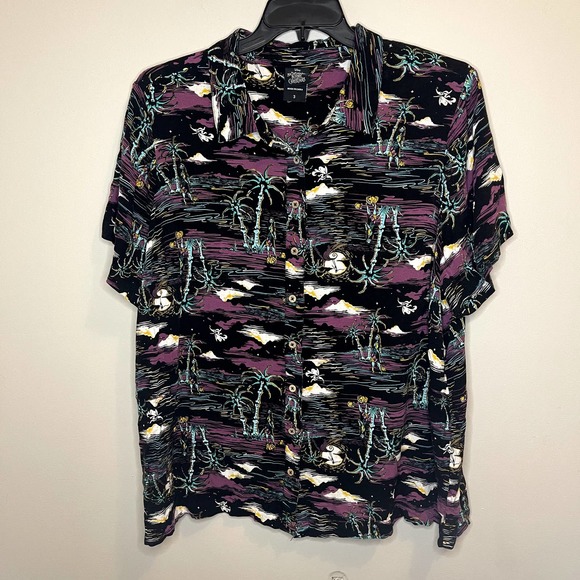 Disney Tops - Disney The Nightmare Before Christmas Button-Up Shirt | Tiki Hawaiian | 3X